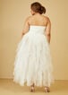 Strapless Tiered Tulle Gown, Egret image number 1