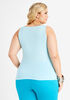 Sequin Front Sleeveless Knit Top, SCUBA BLUE image number 1