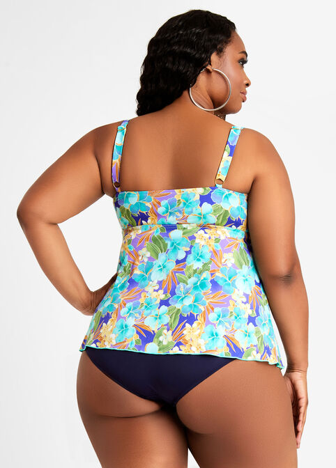 Fit 4 U Floral Sweetheart Tankini, Blue image number 1
