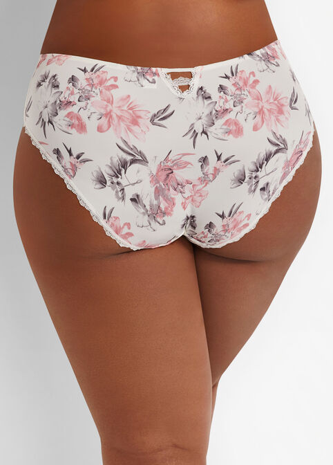 Floral Lace Trim Hipster Panty, Multi image number 1