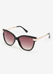 Black Cateye Tinted Sunglasses, Black image number 1