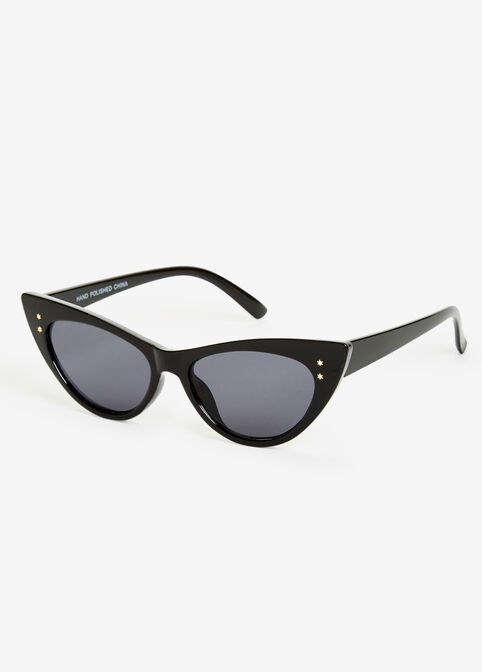 Rhinestone Cateye Sunglasses, Black image number 1