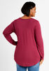 Basic Stretch Knit Long Sleeve Tee, Rhododendron image number 1