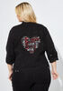 Love Embellished Denim Jacket, Black image number 0