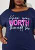 Know Your Worth Maxi Shirtdress, Navy image number 2