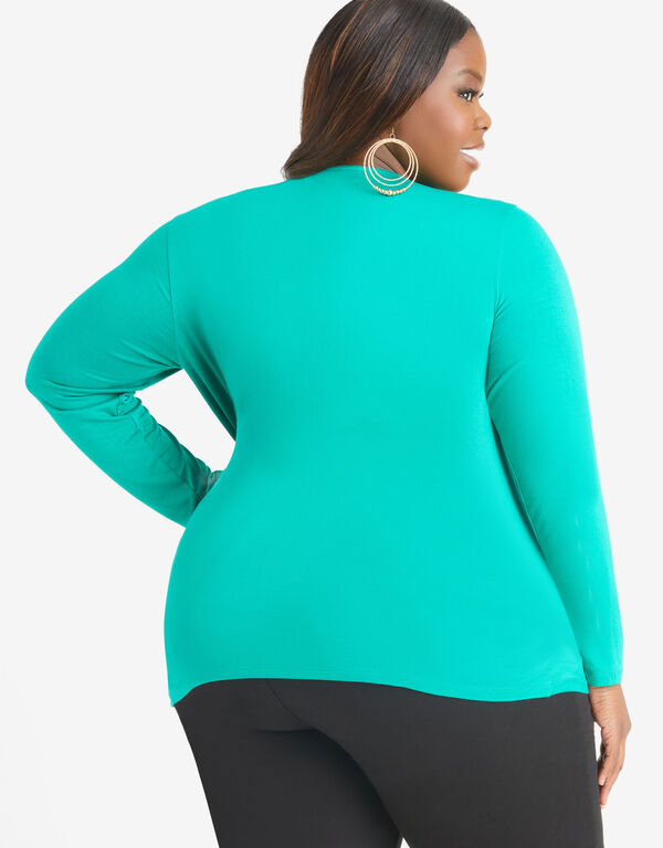Cutout Jersey Top, Pepper Green image number 1