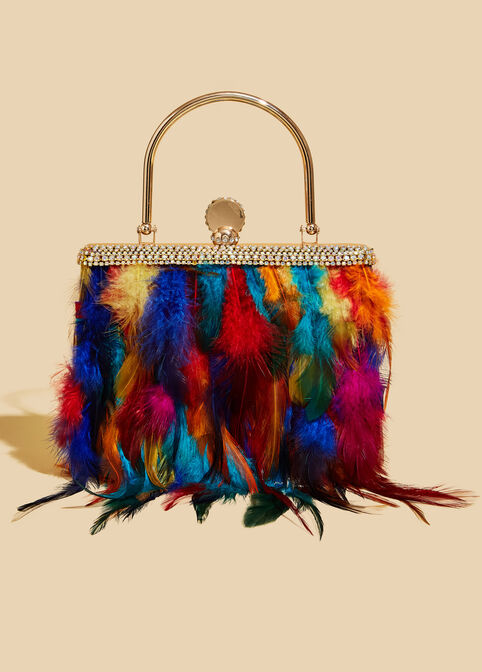 Embellished Feather Bag, Multi image number 3