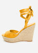 Lace Up Medium Width Wedges, Yellow image number 3