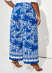 Tropical Print Wide Leg Pants, Lapis Blue image number 1