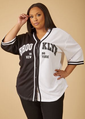 Brooklyn Two Tone Baseball Jersey, Black image number 0