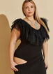 Tiered Tulle Stretch Knit Bodysuit, Black image number 2