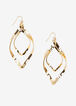 Twisted Gold Tone Drop Earrings, Gold image number 0