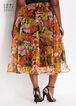 Floral Organza Flare Skirt, Raspberry Radiance image number 2