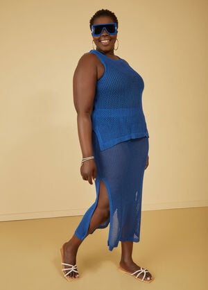 Knit Tank And Skirt Cover Up Set, Royal Blue image number 0