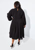 Split Sleeve Midi A Line Dress, Black image number 1