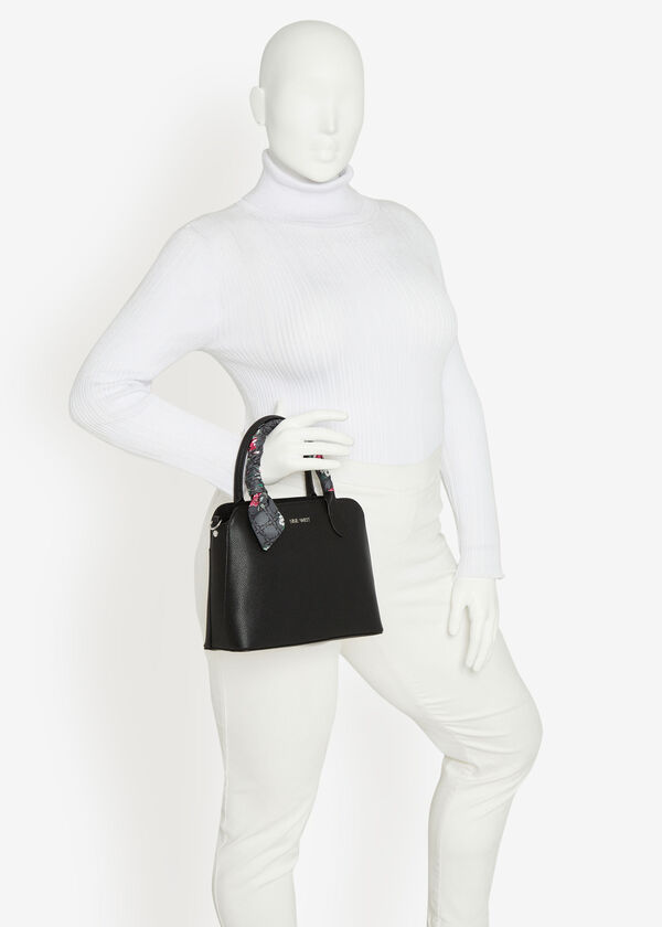 Handbags NINE WEST Cecylia A-List Satchel Medium Size Matte Black F.  Leather NWT