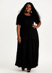 Tiered Ruched T Shirt Maxi Dress, Black image number 0