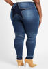Superstar Studded Skinny Jeans, Dk Rinse image number 1