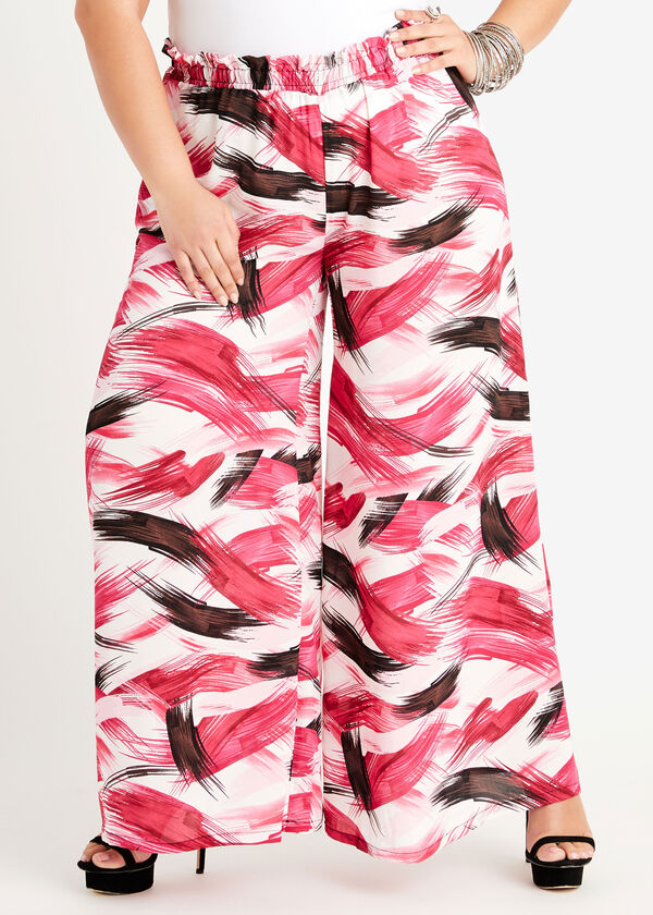 Abstract Pull On Palazzo Pants, Multi image number 0