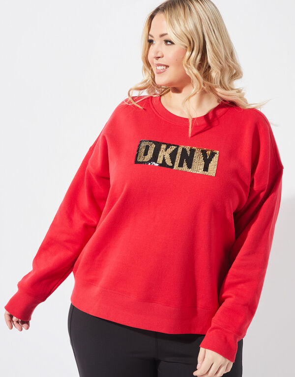 DKNY Sport Sequined Sweatshirt, Red image number 0