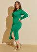 Mesh Paneled Knotted Bodycon Dress, Abundant Green image number 3