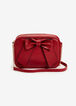 Red Bow Faux Leather Rectangle Bag, Red image number 0