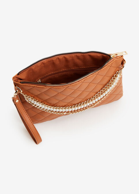 Quilted Chain Link Wristlet, Marmalade image number 2