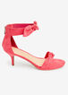 Bow Ankle Strap Wide Width Sandals, Red image number 1