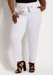 White Belted High Waist Skinny, White image number 0