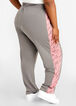 Graphic Script Colorblock Joggers, Charcoal image number 1
