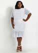 Sequin Mesh Bodycon Flounce Skirt, White image number 2