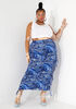 Plus Size Curvy Girl Skirts Plus Size Fringe Marble Maxi Skirt image number 0