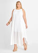 Flared Keyhole Midi Dress, White image number 0