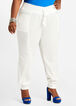 Plus Size Trendy Linen Lightweight High Waist Jogger Pants image number 0