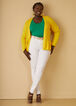 Open Front Peplum Cardigan, Maize image number 2