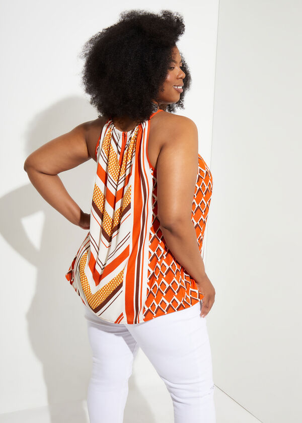 Printed Crepe Swing Top, Maize image number 1