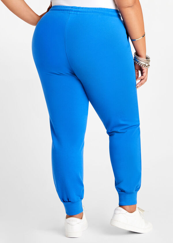 French Terry Athleisure Jogger, Strong Blue image number 1