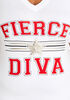 Sequin Fierce Diva Graphic Tee, White image number 1