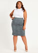 Faux Suede Moto Pencil Skirt, Silver Filigree image number 2