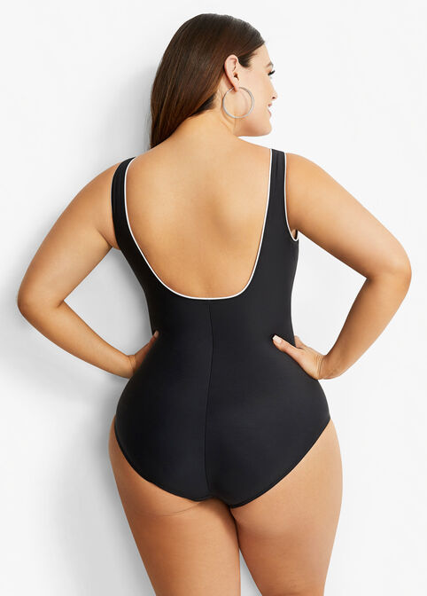 Miraclesuit Draped One-Piece Swimsuit, Black image number 1