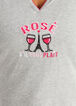 Rene Rofe Rose Pajama Shorts Set, Heather Grey image number 1