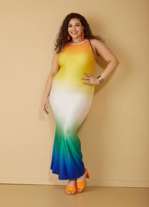 Ombre Maxi Bodycon Dress, Multi image number 0