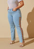 Mid Rise Cutout Skinny Jeans, Denim image number 3