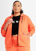 DKNY Sport Logo Stripe Zip Hoodie, Orange image number 2