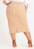 Printed Stretch Crepe Pencil Skirt, Camel Taupe image number 1