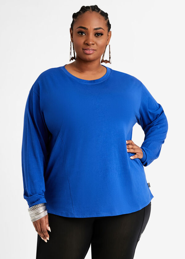 Plus Size FILA Curve Collection Treasure Crew Neck Long Sleeve Tee image number 0
