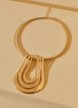Horseshoe Collar Necklace, Gold image number 1