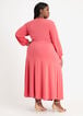 Belted Wrap Knit Maxi Dress, Coral image number 1