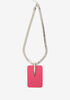 Pebbled Faux Leather Necklace, Fandango Pink image number 0