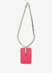 Pebbled Faux Leather Necklace, Fandango Pink image number 0